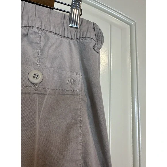 American Eagle Pants Womens 12 Cargo Mid Rise Baggy Wide Leg Stretch Boho - Picture 3 of 8